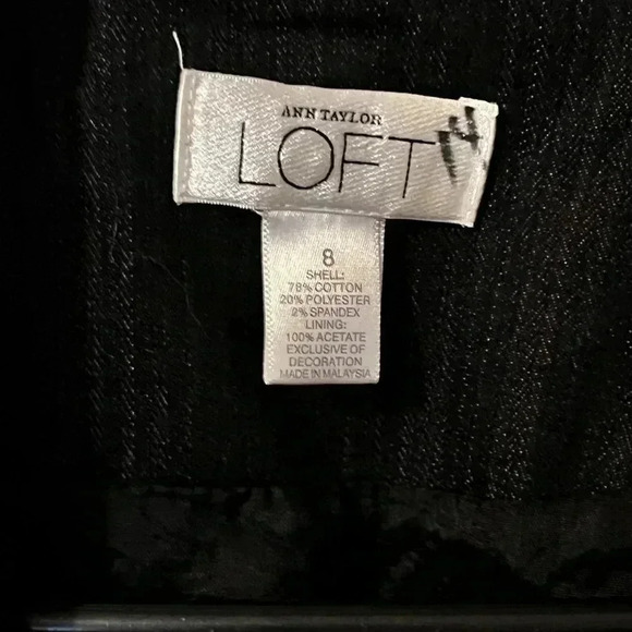 Loft dark grey blazer with lace up detail on the back. Size 8 Poplum EUC - Picture 6 of 6